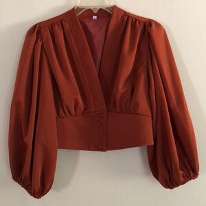 Cropped Corset Button Style Blouse